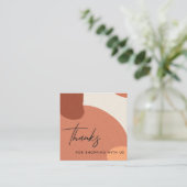 ABSTRACTE TERRACOTTA RED KRAFT SCANDI DANK U VIERKANTE VISITEKAARTJE (Staand voorkant)