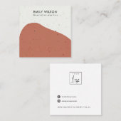 ABSTRACTE TERRACOTTA ROEST STUD OORBEL DISPLAY VIERKANTE VISITEKAARTJE (Voorkant / Achterkant)