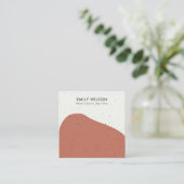 ABSTRACTE TERRACOTTA ROEST STUD OORBEL DISPLAY VIERKANTE VISITEKAARTJE (Staand voorkant)