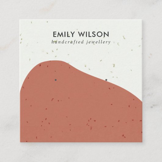 ABSTRACTE TERRACOTTA ROEST STUD OORBEL DISPLAY VIERKANTE VISITEKAARTJE (Voorkant)