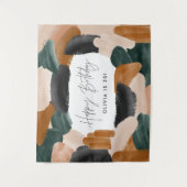 Abstracte terracotta verjaardagstape voor groene w wandkleed (Voorkant)