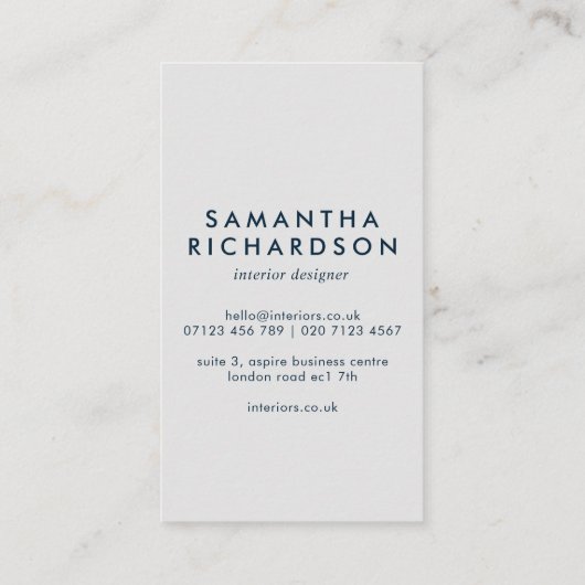 Abstracte Terrazzo Pattern Light Blue & Navy Visitekaartje (Achterkant)