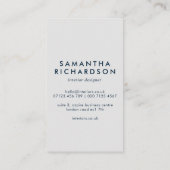 Abstracte Terrazzo Pattern Light Blue & Navy Visitekaartje (Achterkant)