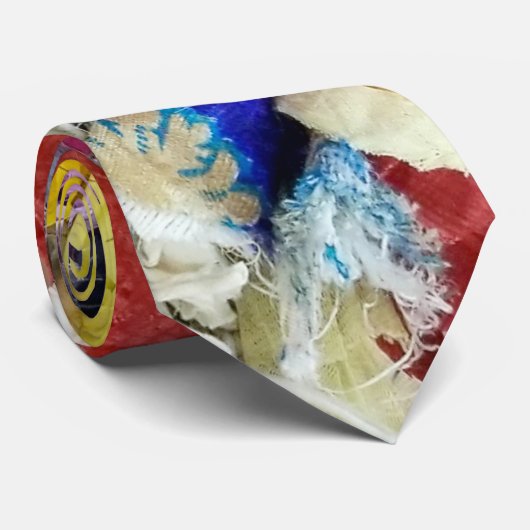 Abstracte textielstukken stropdas (Opgerold)