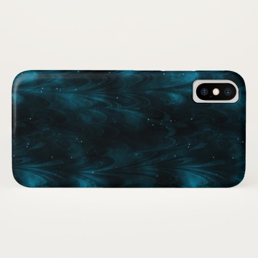 Abstracte textuur Blauwe Nebula Case-Mate iPhone Case (Achterkant (horizontaal))