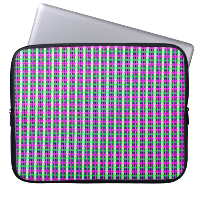 abstracte textuur, gekleurd vlakpatroon, retro-tee laptop sleeve (Voorkant)