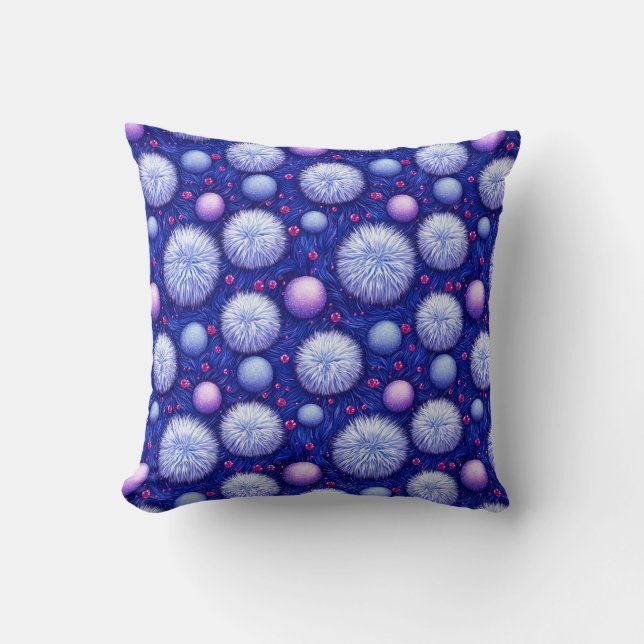 Abstracte textuur met glinsterende bollen en wolli kussen (Voorkant)