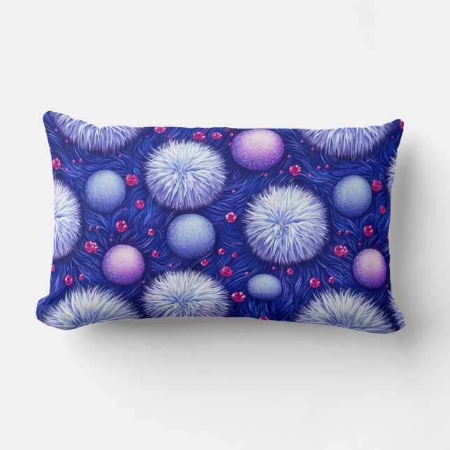 Abstracte textuur met glinsterende bollen en wolli kussen (Voorkant)