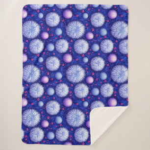 Abstracte textuur met glinsterende bollen en wolli sherpa deken