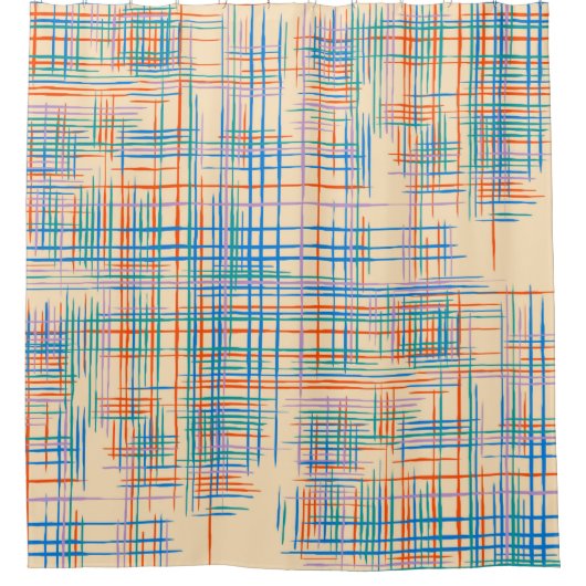 Abstracte textuur met kruisstrepen. Modern Pat Douchegordijn (Voorkant)