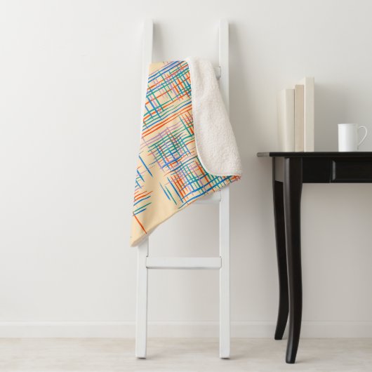 Abstracte textuur met kruisstrepen. Modern Pat Sherpa Deken (In situ)