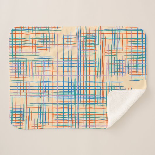 Abstracte textuur met kruisstrepen. Modern Pat Sherpa Deken (Voorkant (horizontaal))