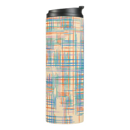 Abstracte textuur met kruisstrepen. Modern Pat Thermosbeker (Gedraaid links)