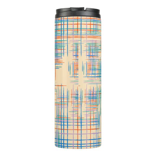 Abstracte textuur met kruisstrepen. Modern Pat Thermosbeker (Achterkant)