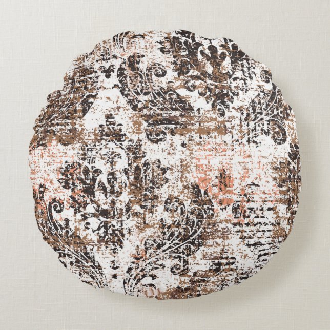 Abstracte textuur of grijze achtergrond. Kunsttext Rond Kussen (Voorkant)
