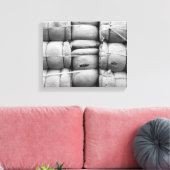 Abstracte textuur zwarte en witte zakken canvas afdruk (Insitu (Woonkamer))