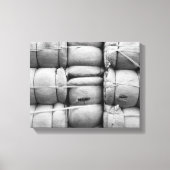 Abstracte textuur zwarte en witte zakken canvas afdruk (Voorkant)