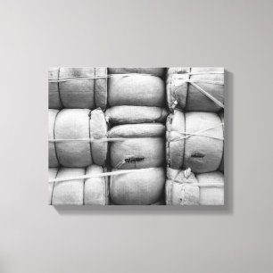 Abstracte textuur zwarte en witte zakken canvas afdruk