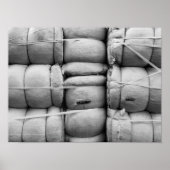 Abstracte textuur zwarte en witte zakken poster (Voorkant)
