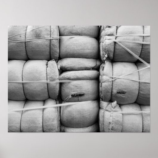 Abstracte textuur zwarte en witte zakken poster (Voorkant)