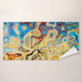 Abstracte textuurstructuur kleurig badhanddoek (Badhanddoek)