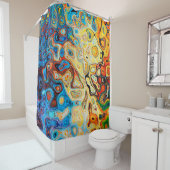 Abstracte textuurstructuur kleurig douchegordijn (In situ)