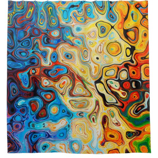 Abstracte textuurstructuur kleurig douchegordijn (Voorkant)