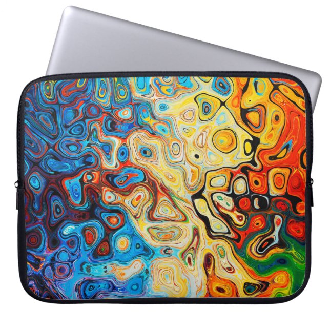 Abstracte textuurstructuur kleurig laptop sleeve (Voorkant)