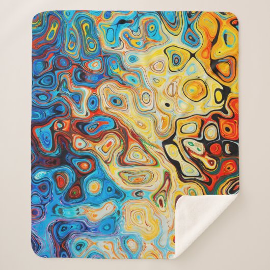 Abstracte textuurstructuur kleurig sherpa deken (Voorkant)