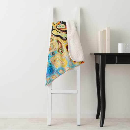 Abstracte textuurstructuur kleurig sherpa deken (In situ)