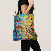 Abstracte textuurstructuur kleurig tote bag (Dichtbij)