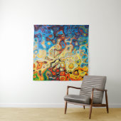 Abstracte textuurstructuur kleurig wandkleed (In Situ (horizontaal))