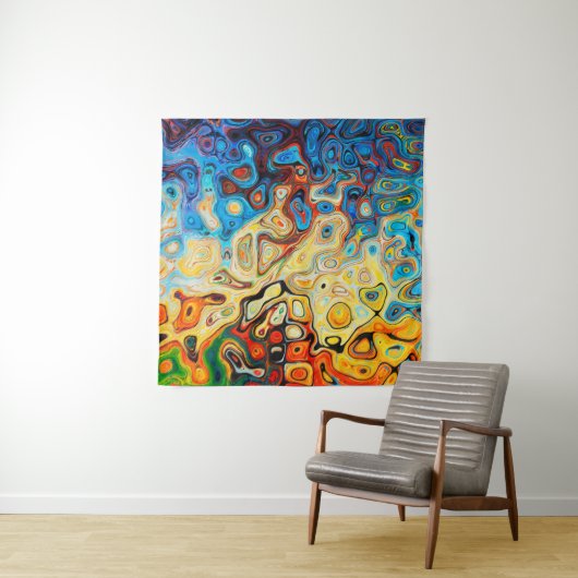 Abstracte textuurstructuur kleurig wandkleed (In Situ (horizontaal))