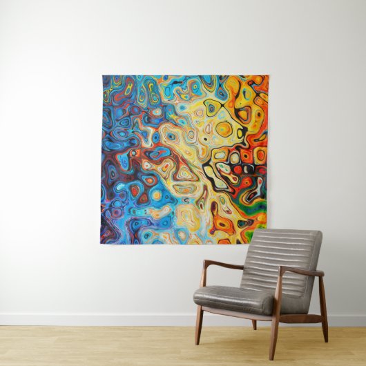 Abstracte textuurstructuur kleurig wandkleed (In situ)