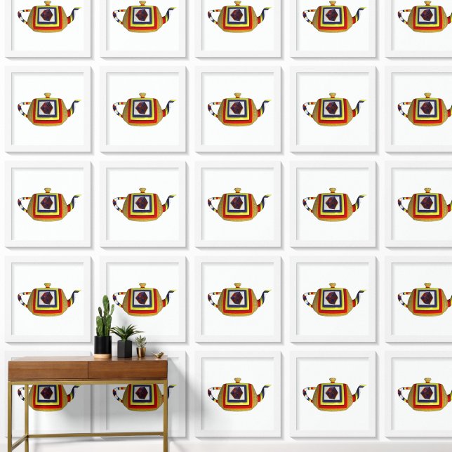 Abstracte theepot keuken behang (Hal)