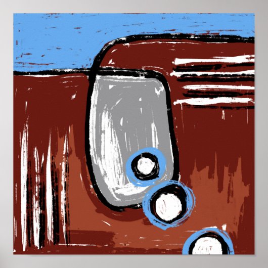 Abstracte Theetijd Digitaal Poster (Voorkant)