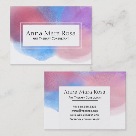 * Abstracte therapie vrouwelijke Waterverf Visitekaartje (Voorkant / Achterkant)