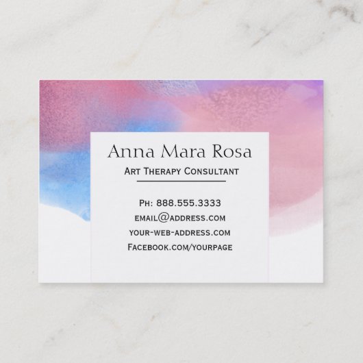 * Abstracte therapie vrouwelijke Waterverf Visitekaartje (Achterkant)