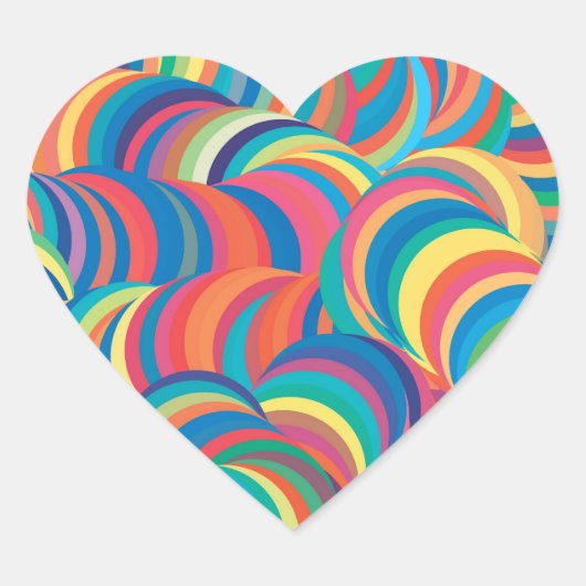 Abstracte Tie Dye Pattern Sjabloon Hart Sticker (Voorkant)