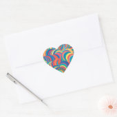 Abstracte Tie Dye Pattern Sjabloon Hart Sticker (Envelop)