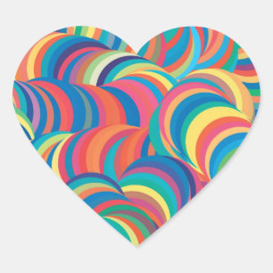 Abstracte Tie Dye Pattern Sjabloon Hart Sticker