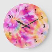 Abstracte Tie Dye Style Wall Decor Klokken (Voorkant)
