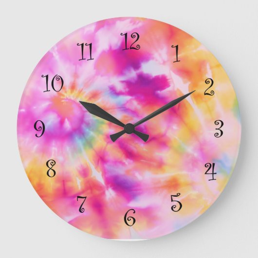 Abstracte Tie Dye Style Wall Decor Klokken (Voorkant)