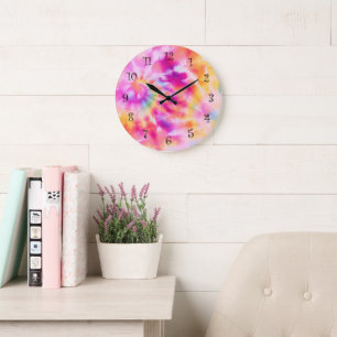 Abstracte Tie Dye Style Wall Decor Klokken