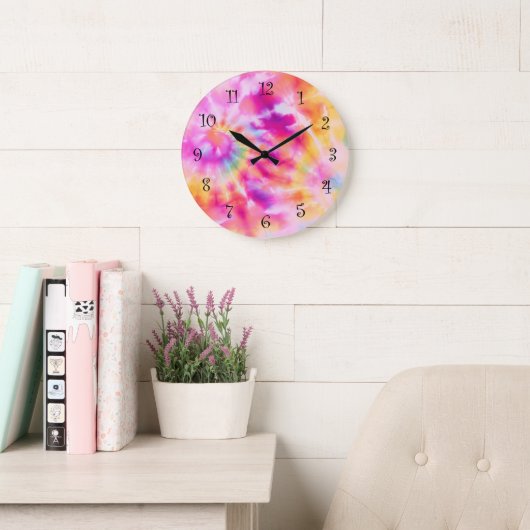 Abstracte Tie Dye Style Wall Decor Klokken (Leeskamer)
