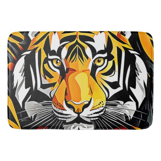 Abstracte Tiger Art Badmat (Voorkant)