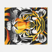 Abstracte Tiger Art Fleece Deken (Voorkant (Horizontaal))