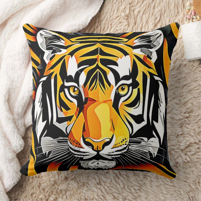 Abstracte Tiger Art Kussen (Deken)