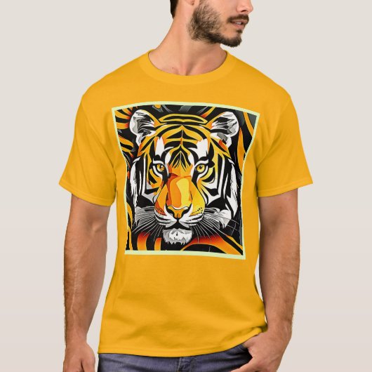 Abstracte Tiger Art T-shirt (Voorkant)