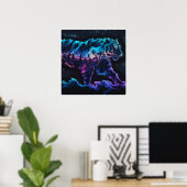 Abstracte Tiger Conceptual Ink Art in Alcoholverf Poster (Thuiskantoor)